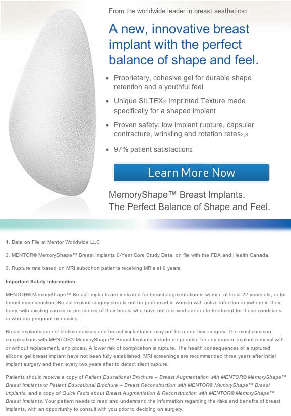 MENTOR® MemoryShape™ Breast Implants